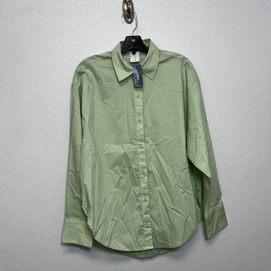 Blouse Long Sleeve By Express O In Mint, Size: S