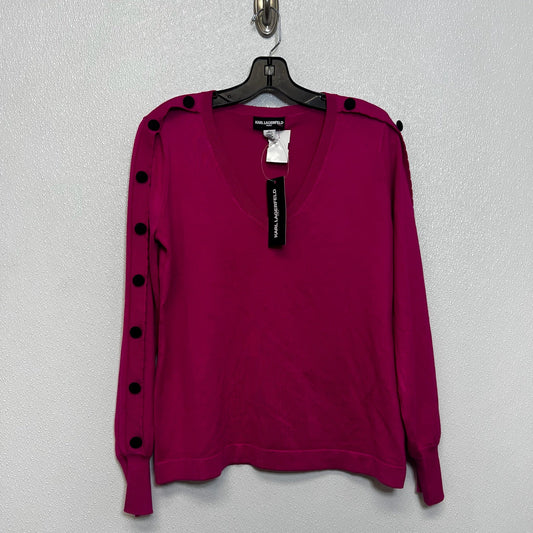 Sweater By Karl Lagerfeld In Magenta, Size: S