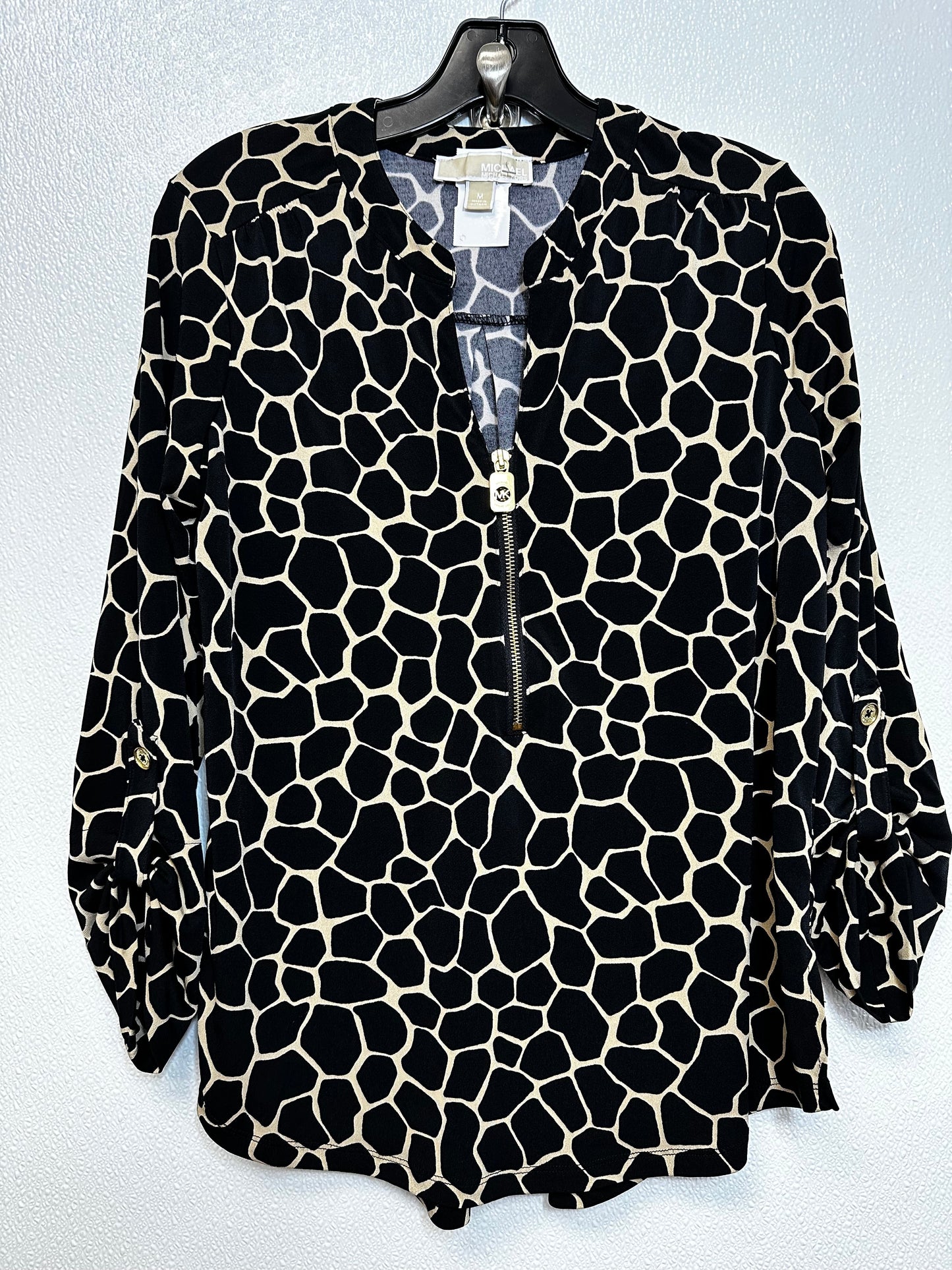 Top 3/4 Sleeve By Michael By Michael Kors In Animal Print, Size: M