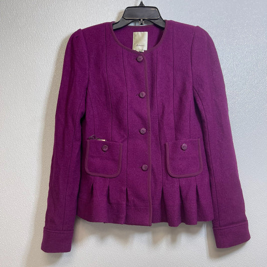 Blazer By Anthropologie In Eggplant, Size: 4