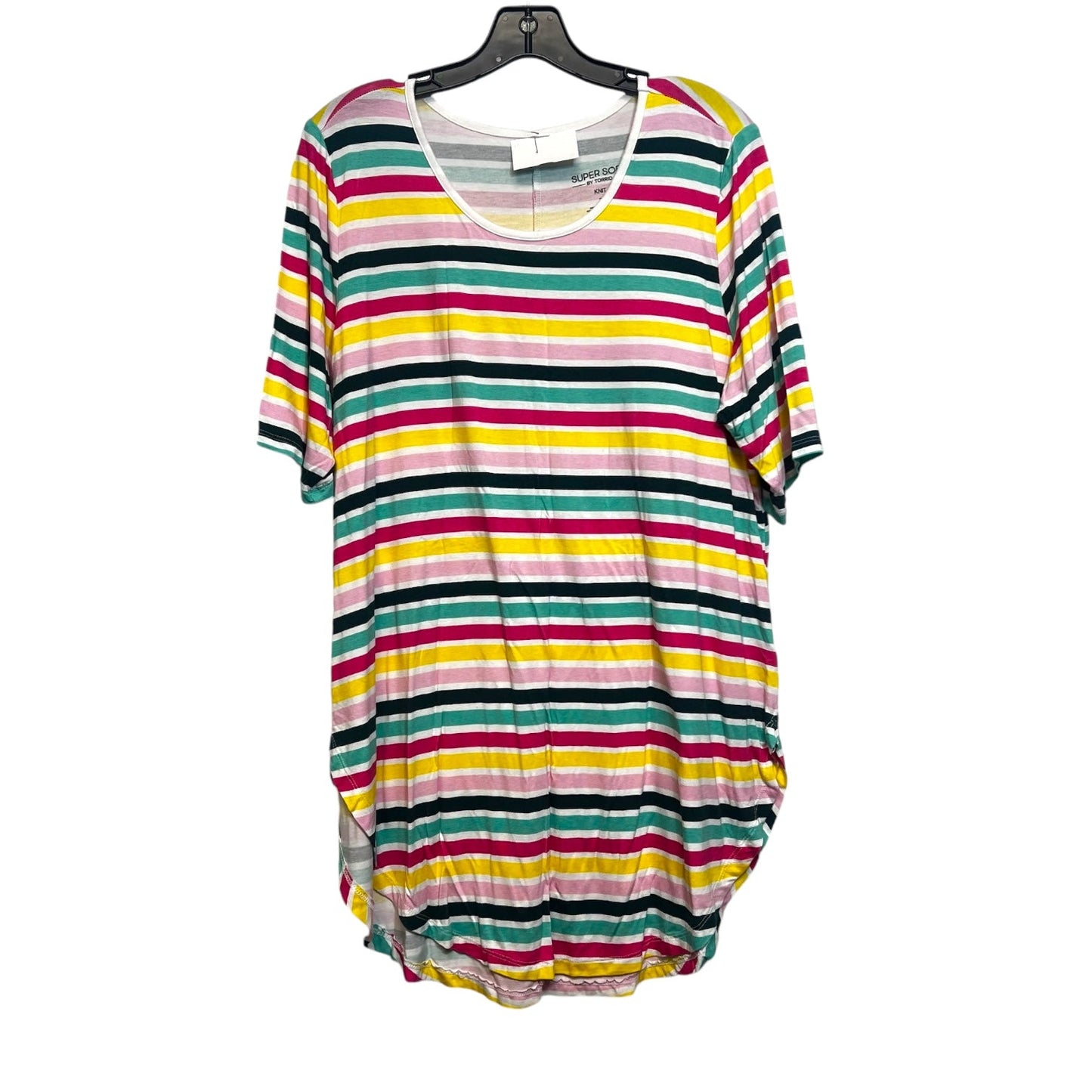 Top Short Sleeve Basic By Torrid In Striped, Size: 2x