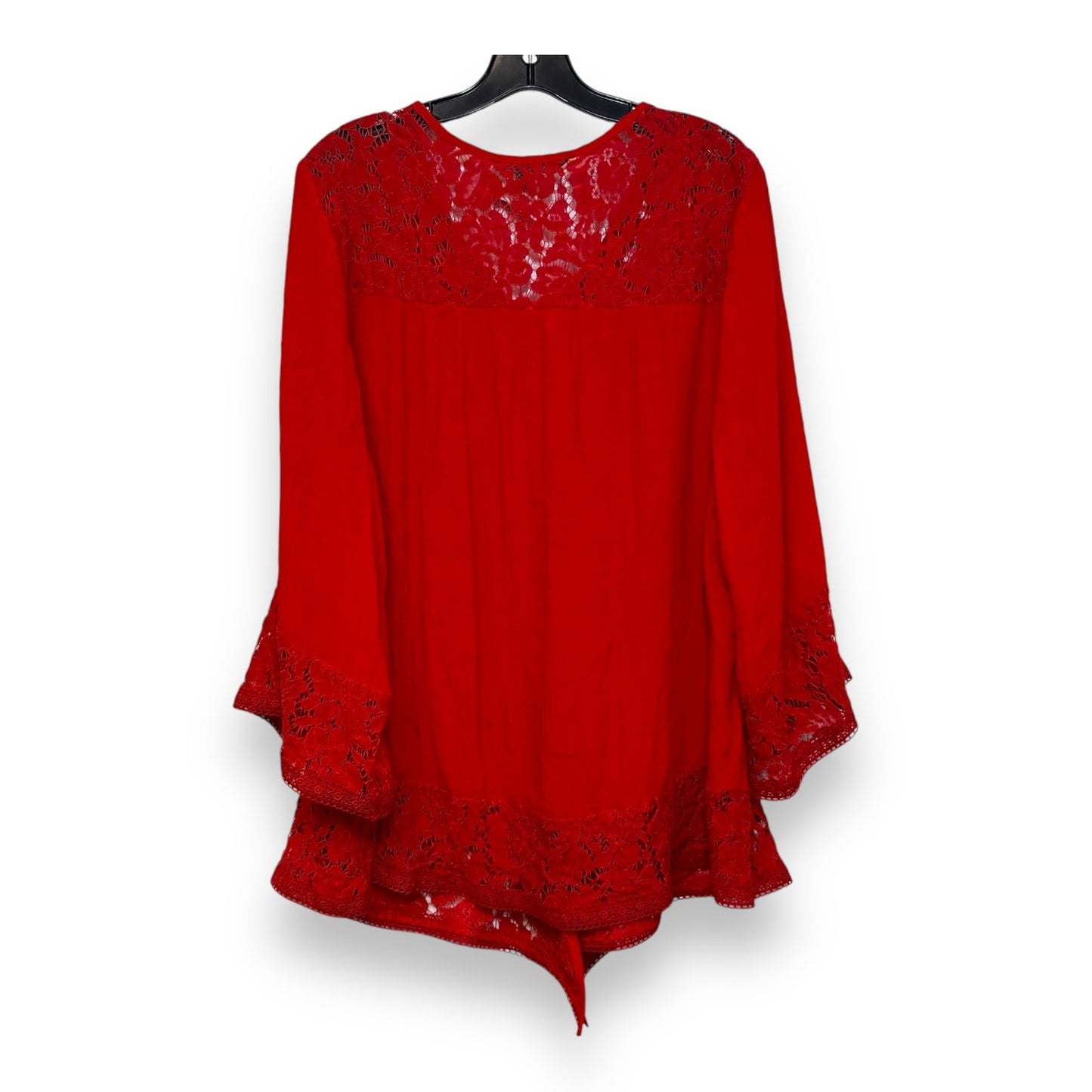 Top 3/4 Sleeve Basic By Zac And Rachel In Red, Size: 2x