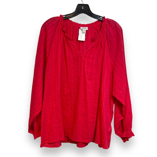 Top Long Sleeve By J Crew O In Red, Size: Xl