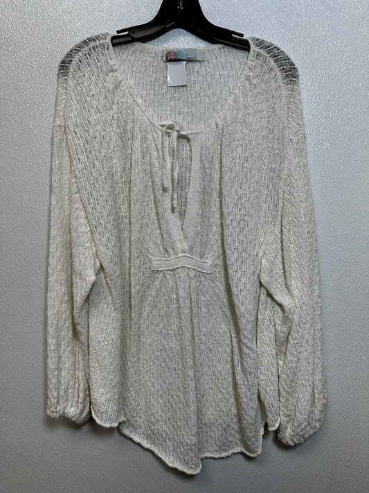 Top Long Sleeve By Free People In Ivory, Size: S