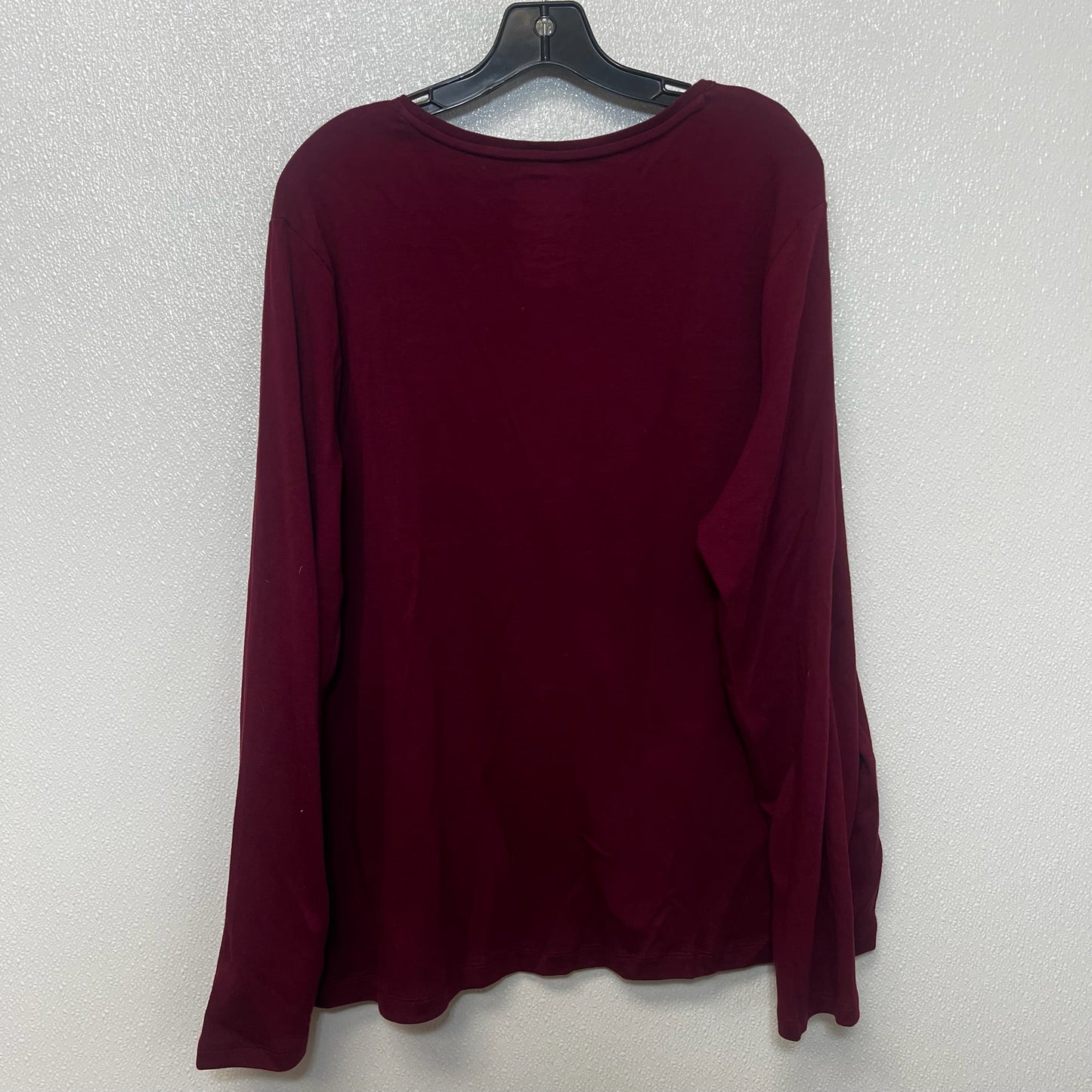 Top Long Sleeve Basic By Croft And Barrow In Wine, Size: Xxl