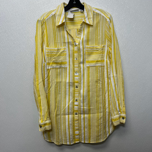 Blouse Long Sleeve By Susan Graver In Yellow, Size: L