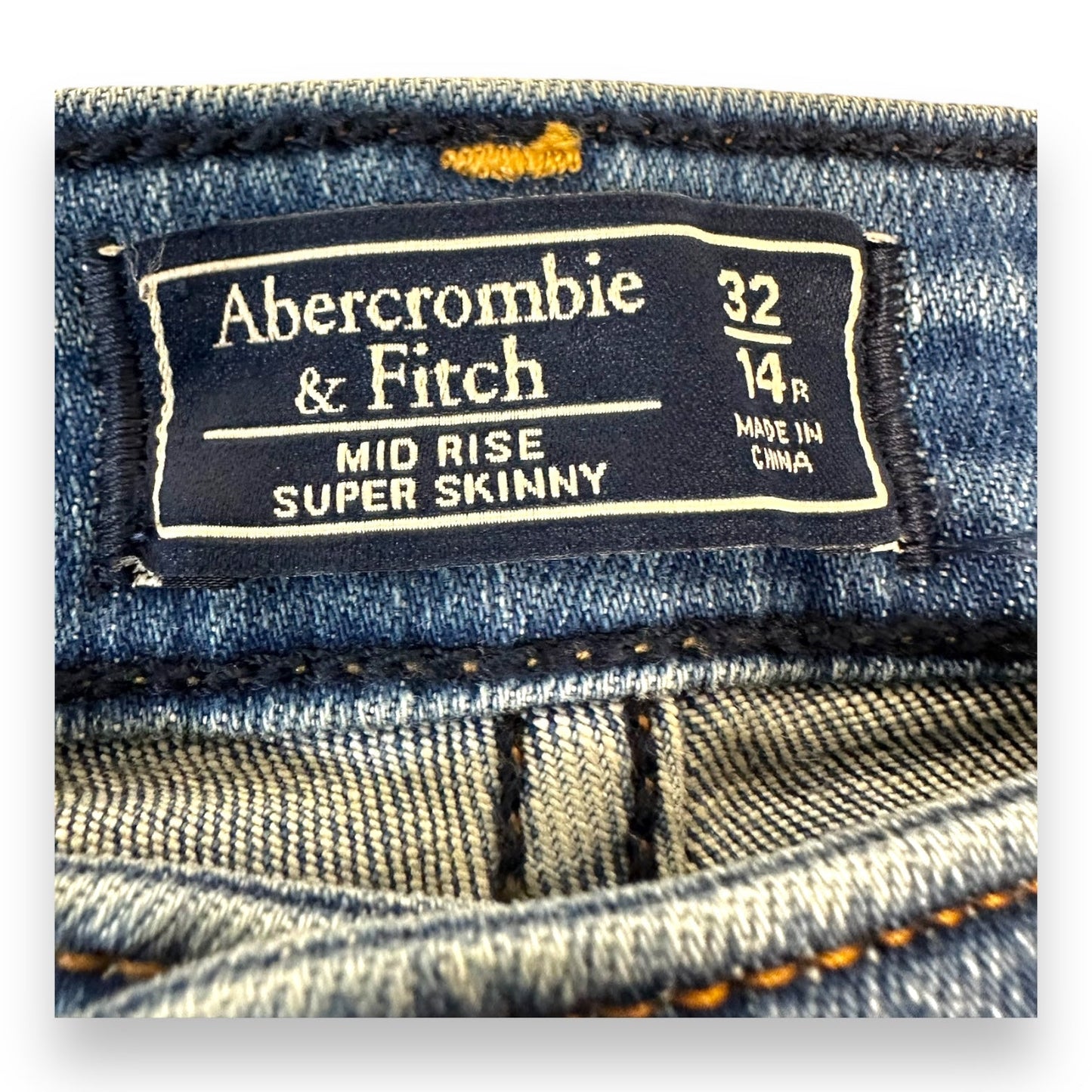 Jeans mid rise super Skinny By Abercrombie And Fitch In Denim, Size: 14