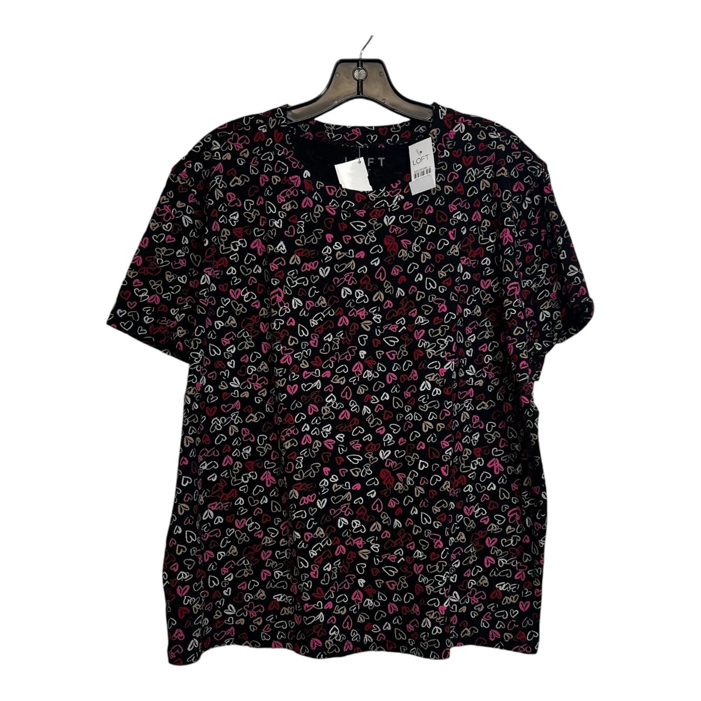 Top Short Sleeve By Loft In Black, Size: L