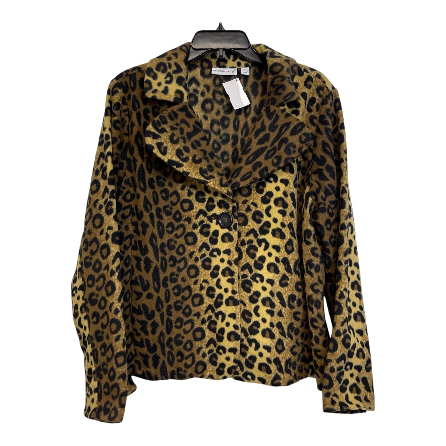 Jacket Fleece By Susan Graver In Animal Print, Size: L