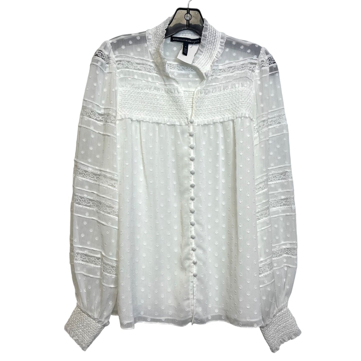 Blouse Long Sleeve By White House Black Market In White, Size: S