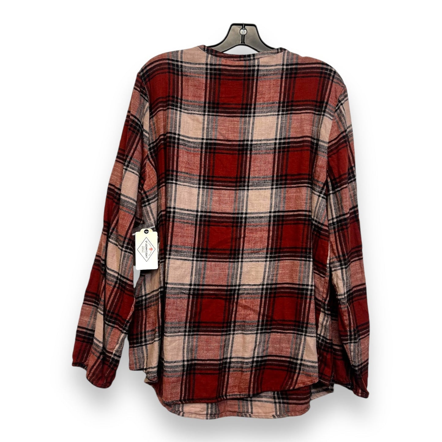 Top Long Sleeve By St Johns Bay In Plaid Pattern, Size: Xl