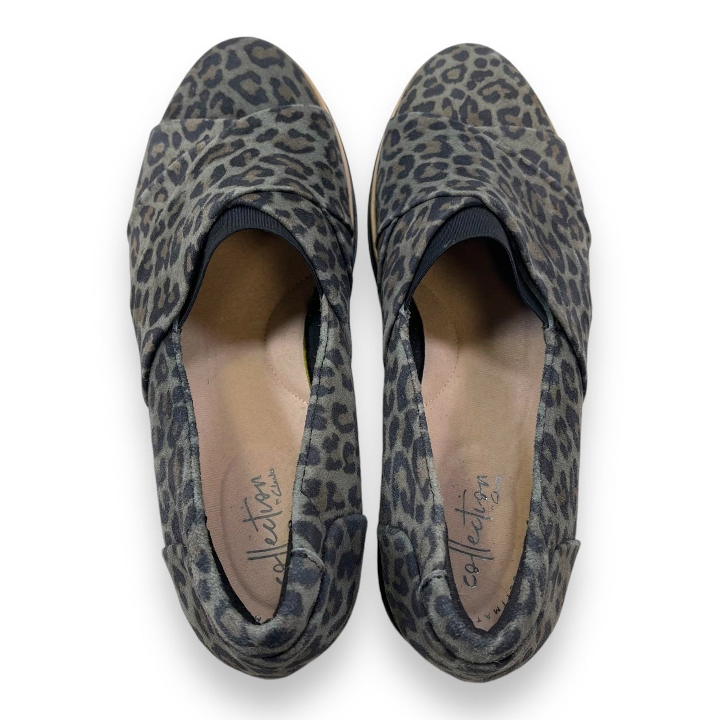 Shoes Heels Wedge By Clarks In Animal Print, Size: 8.5