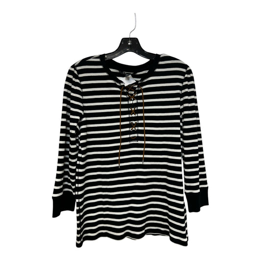 Top Long Sleeve By Lauren By Ralph Lauren In Striped Pattern, Size: L