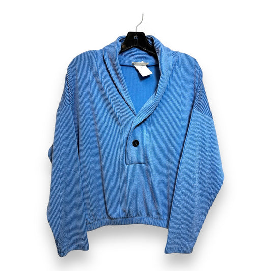 Top Long Sleeve Basic By Zenana Outfitters In Blue, Size: L