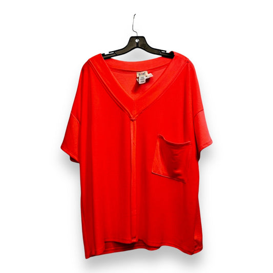 Top Short Sleeve Basic By Bibi In Coral, Size: Xl