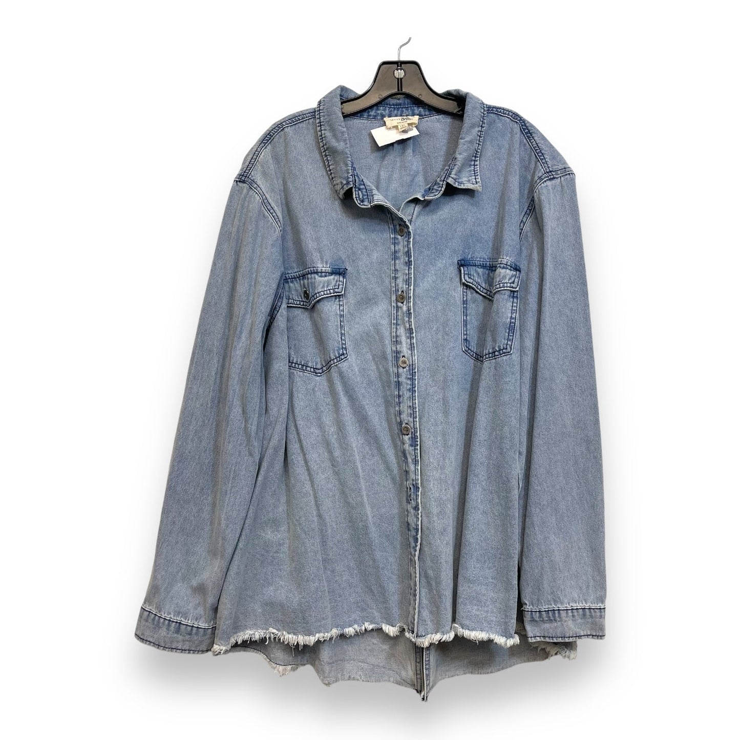 Top Long Sleeve By Umgee In Blue Denim, Size: 1x