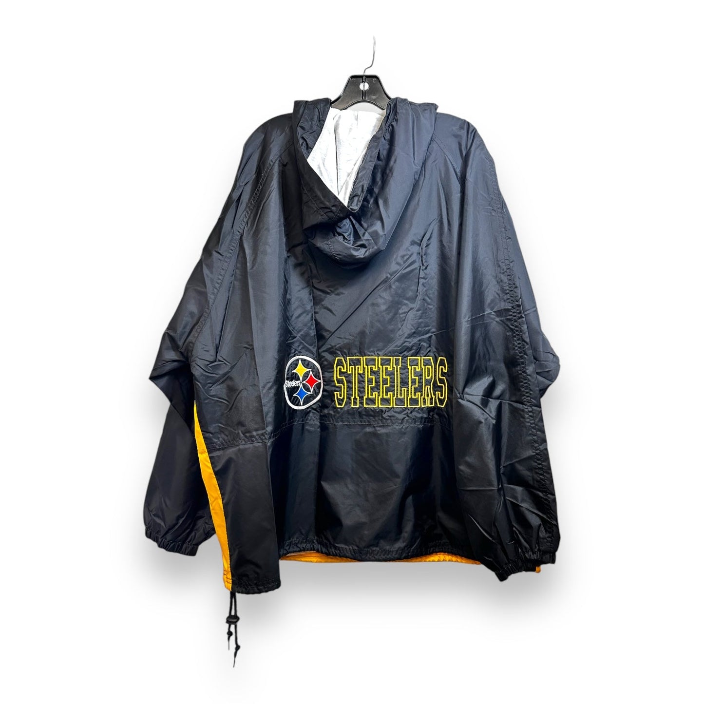 Pittsburgh Steelers Jacket Windbreaker By Cme In Black, Size: 2x