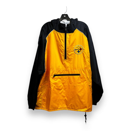 Pittsburgh Steelers Jacket Windbreaker By Cme In Black, Size: 2x