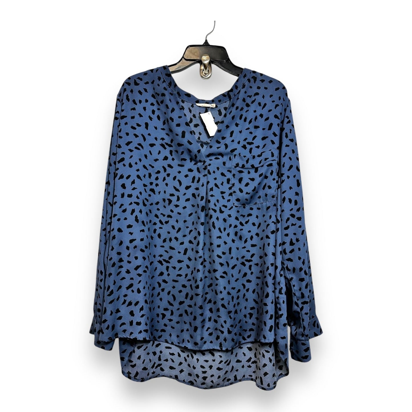 Top Long Sleeve By Lush In Blue, Size: 3x