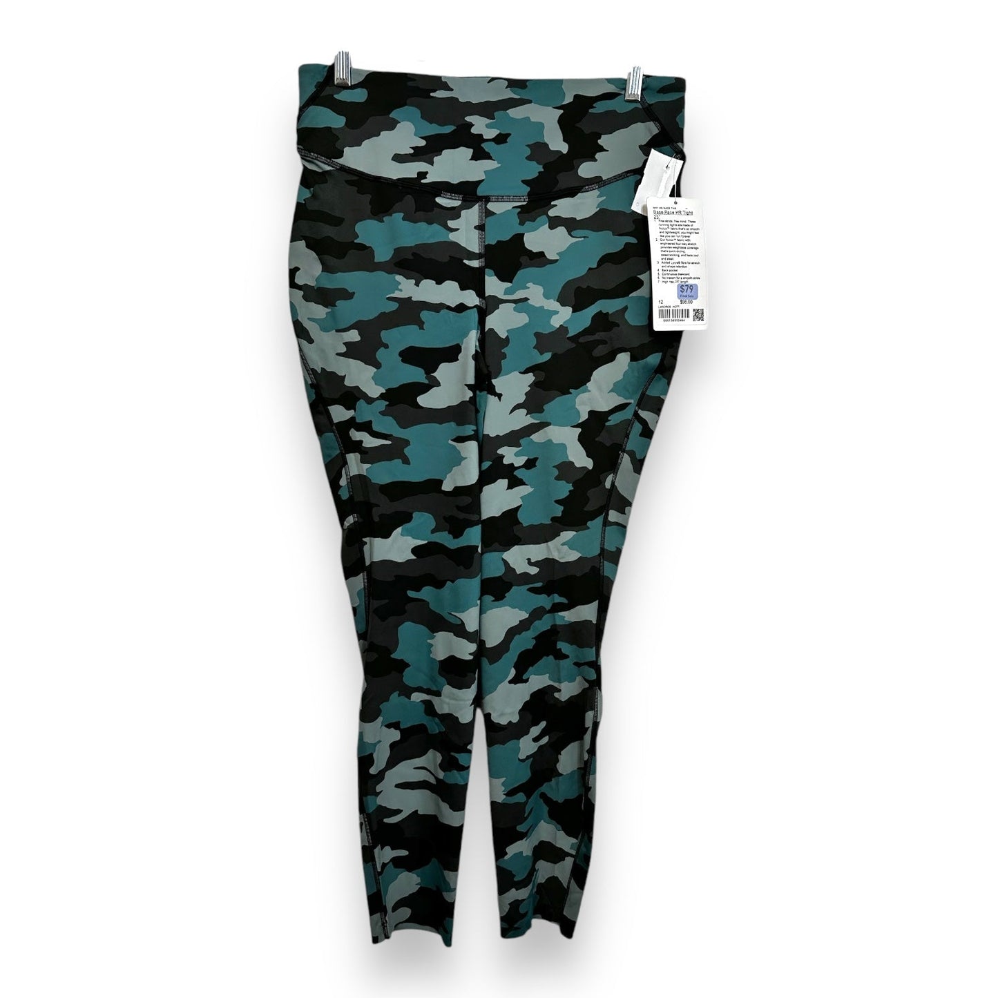 Base Pace HR Tight 25" Athletic Leggings By Lululemon In Camouflage Print, Size: 12