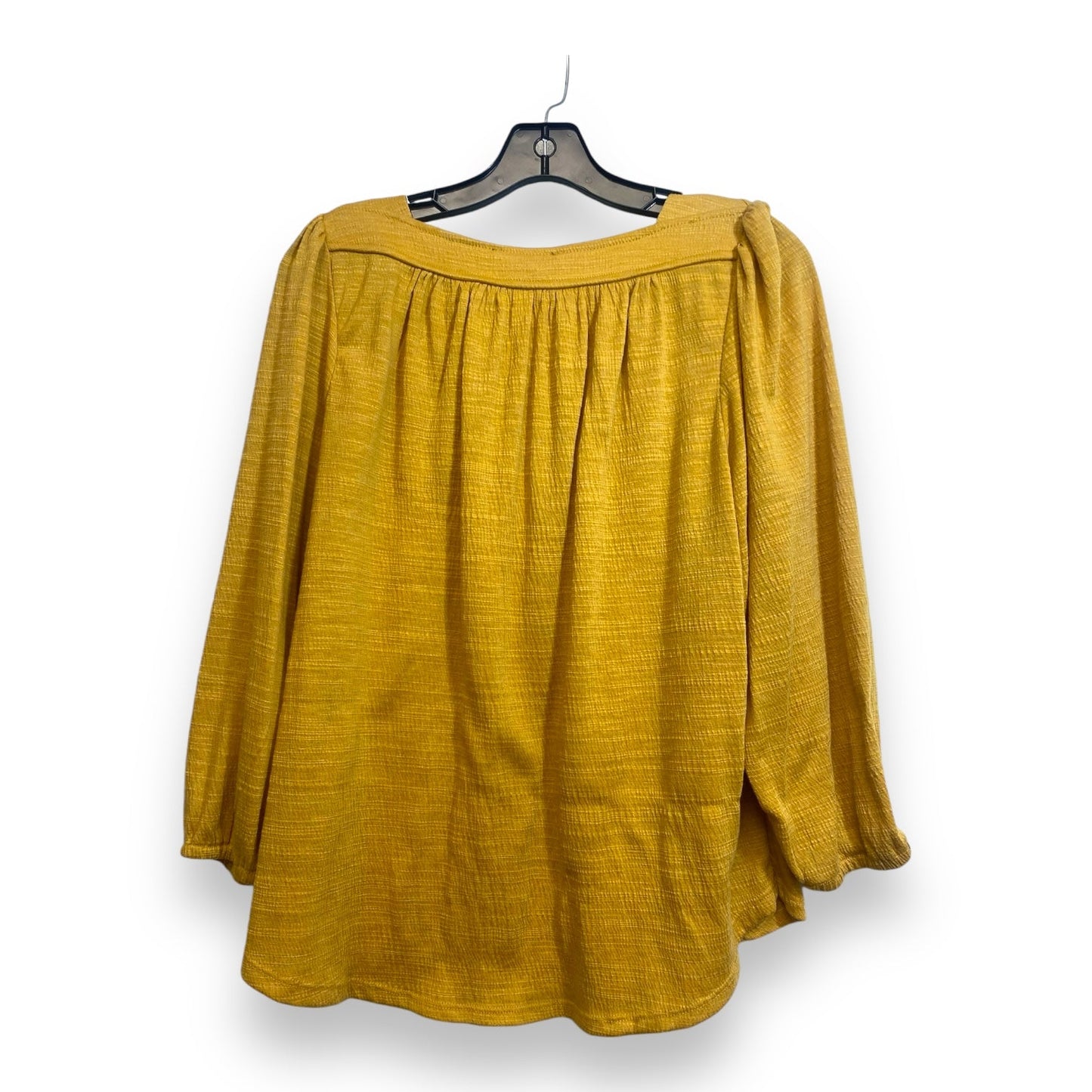 Top Long Sleeve By Cable And Gauge In Yellow, Size: S