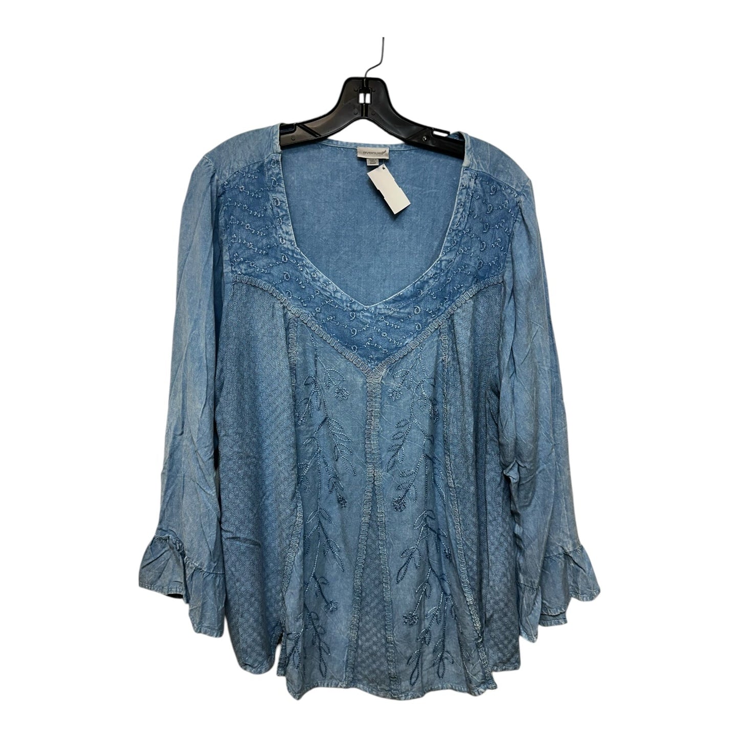 Top 3/4 Sleeve By Avenue In Blue, Size: 3x