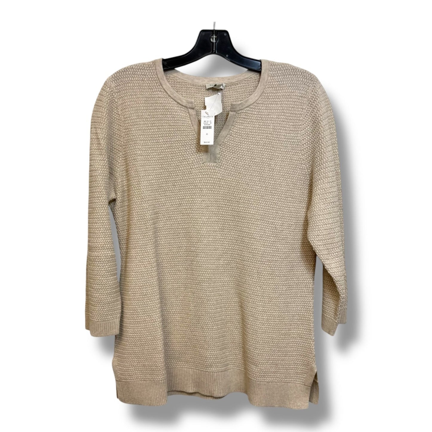 Top 3/4 Sleeve By Talbots In Beige, Size: M