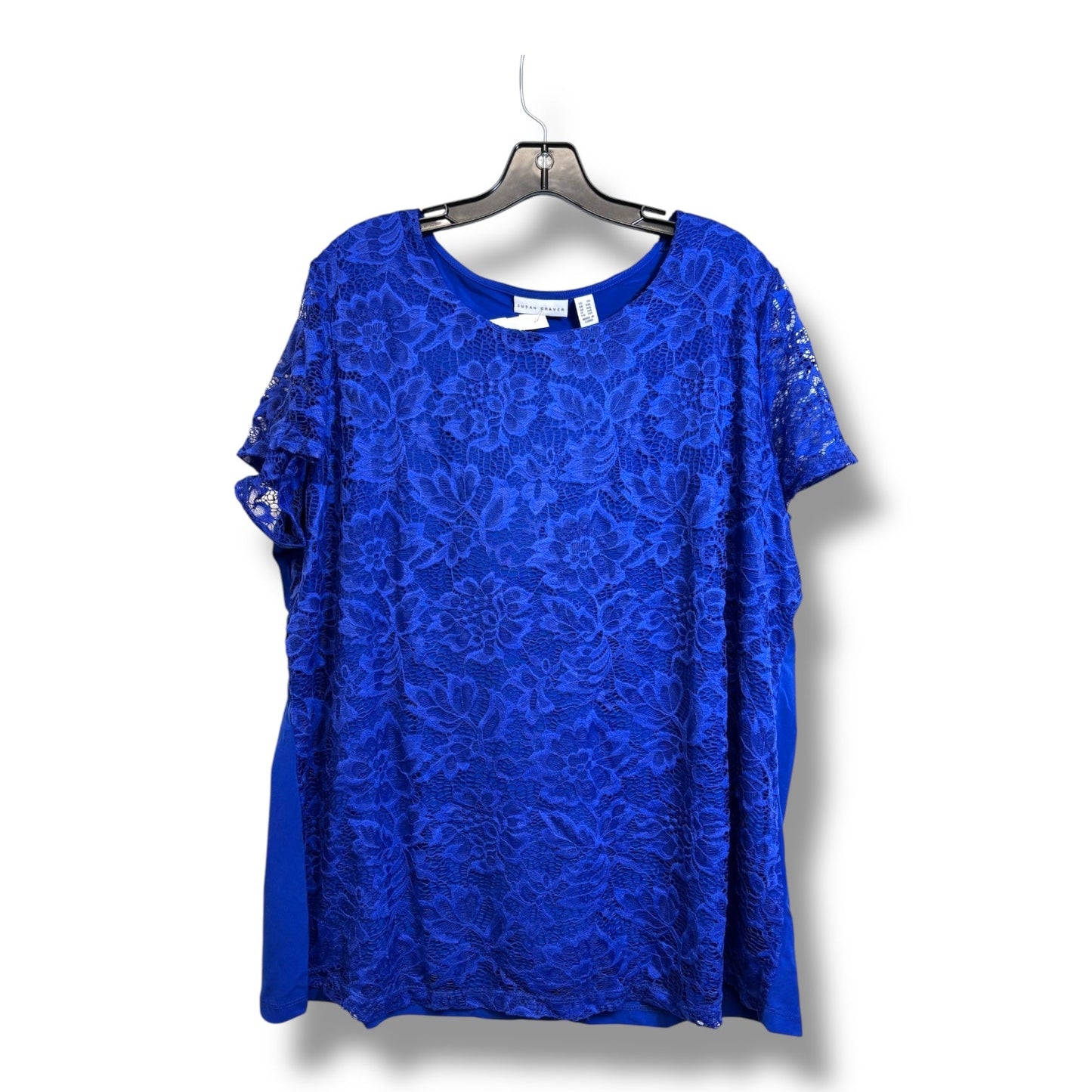 Top Short Sleeve By Susan Graver In Blue, Size: 2x