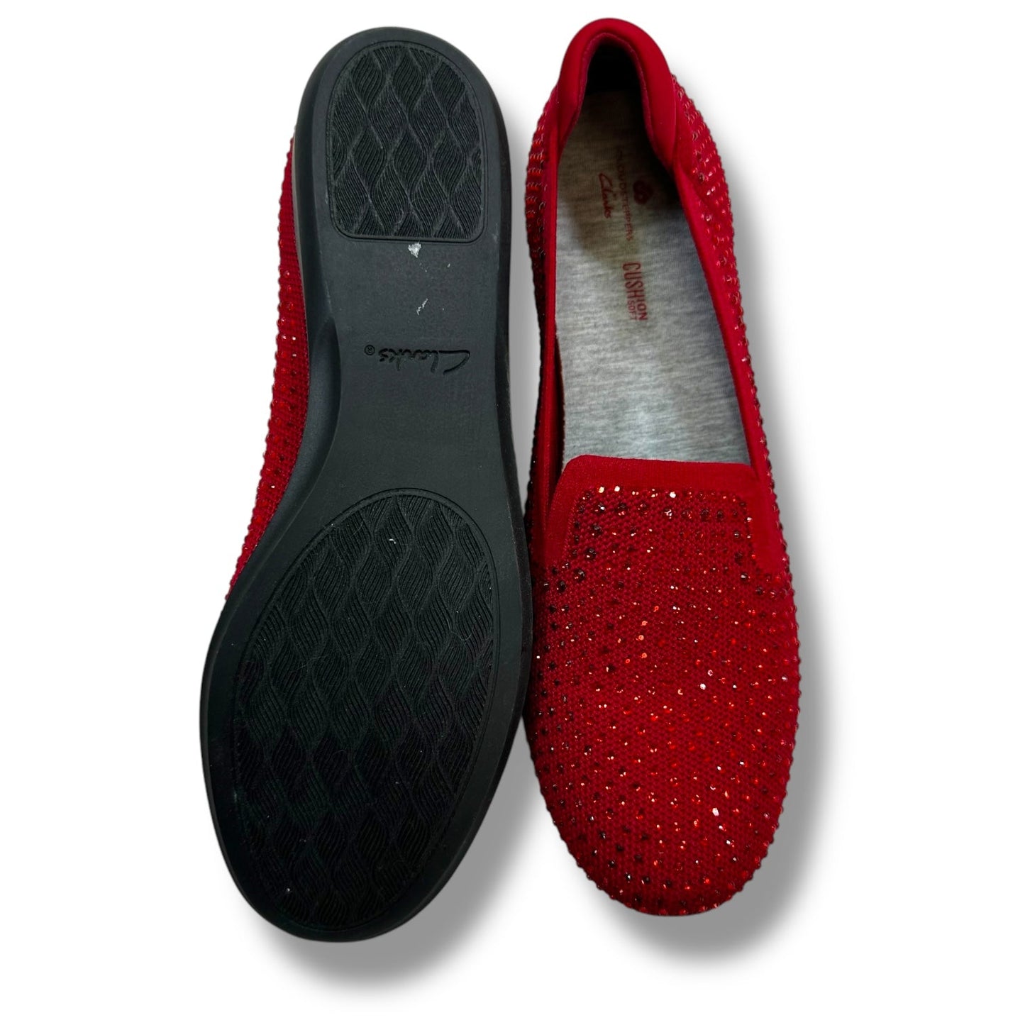 Shoes Flats By Clarks In Red, Size: 9