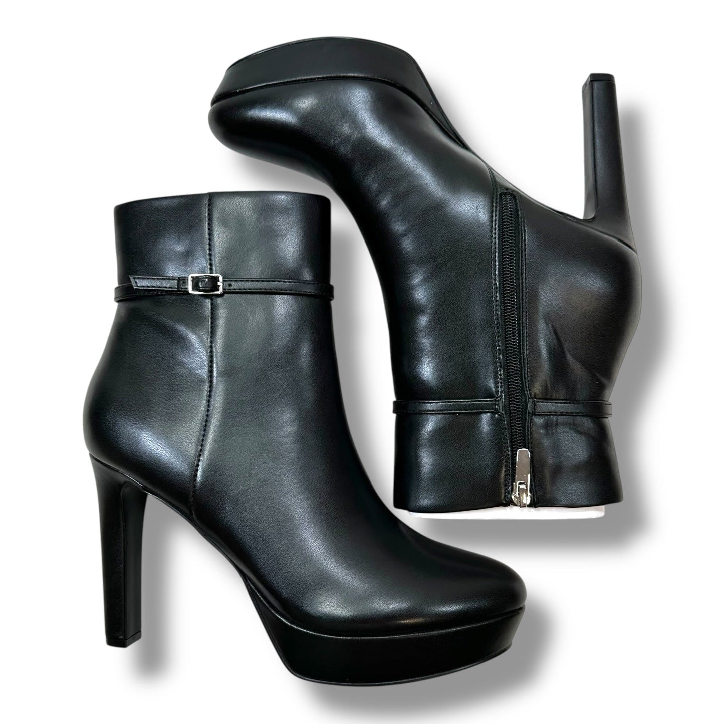 Boots Ankle Heels By Nine West In Black, Size: 10