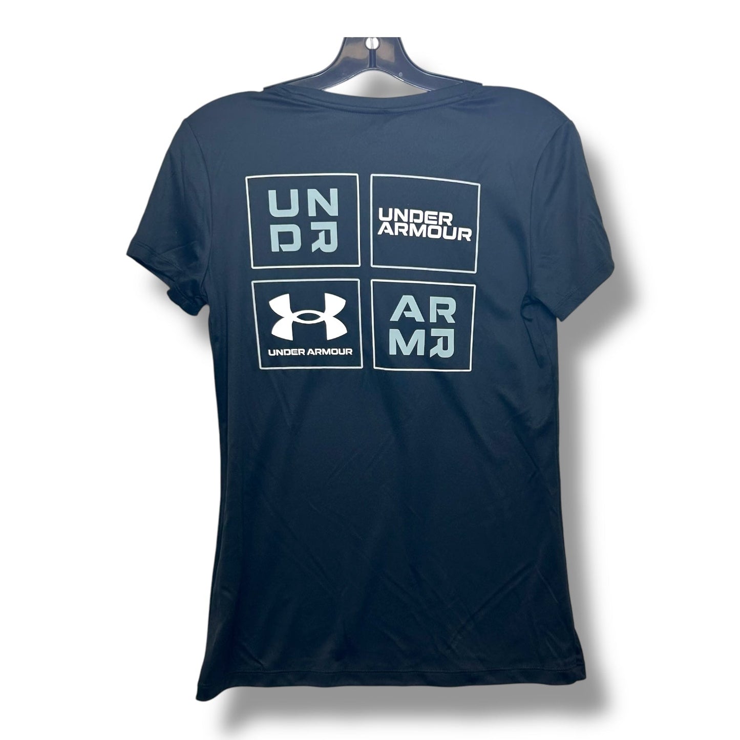 Athletic Top Short Sleeve By Under Armour In Black, Size: Xs