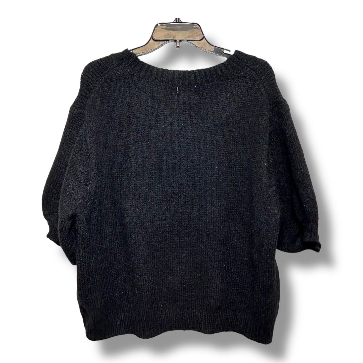 Sweater Short Sleeve By Bibi In Black, Size: L