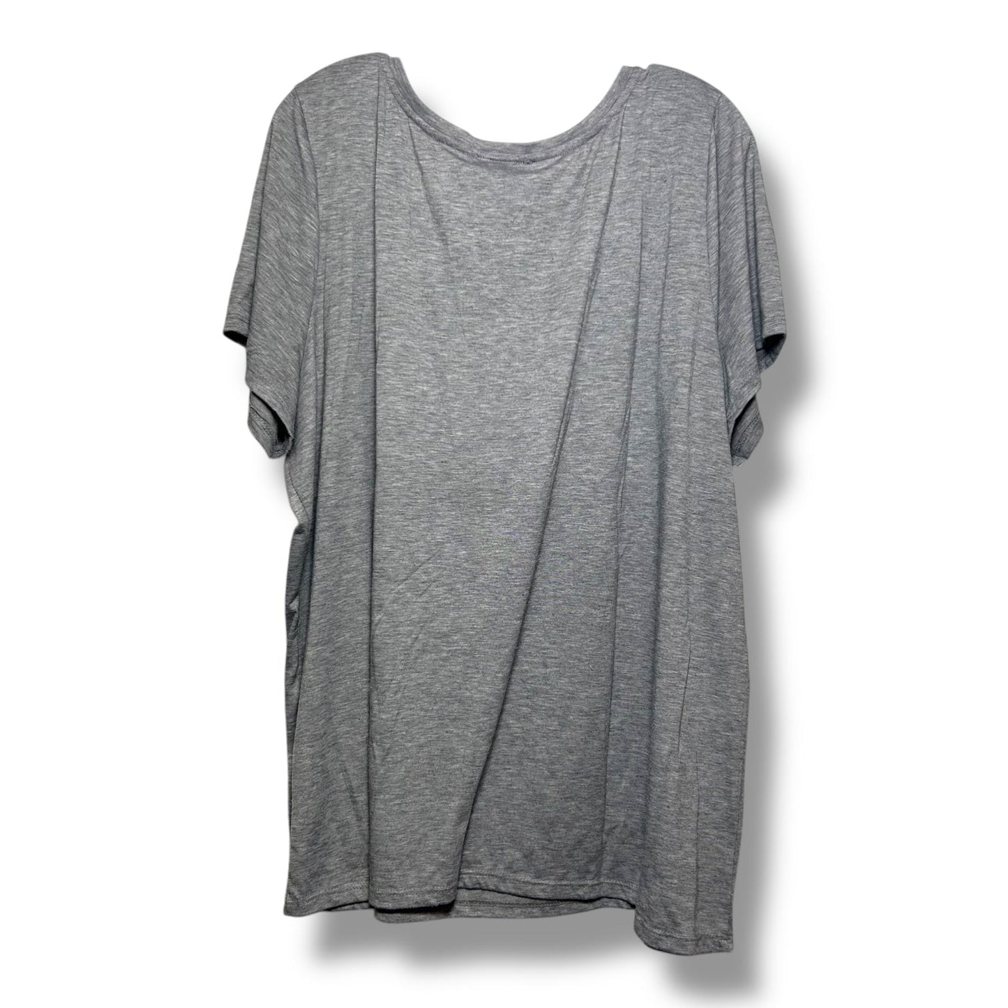 Top Short Sleeve Basic By Lane Bryant In Grey, Size: 3x