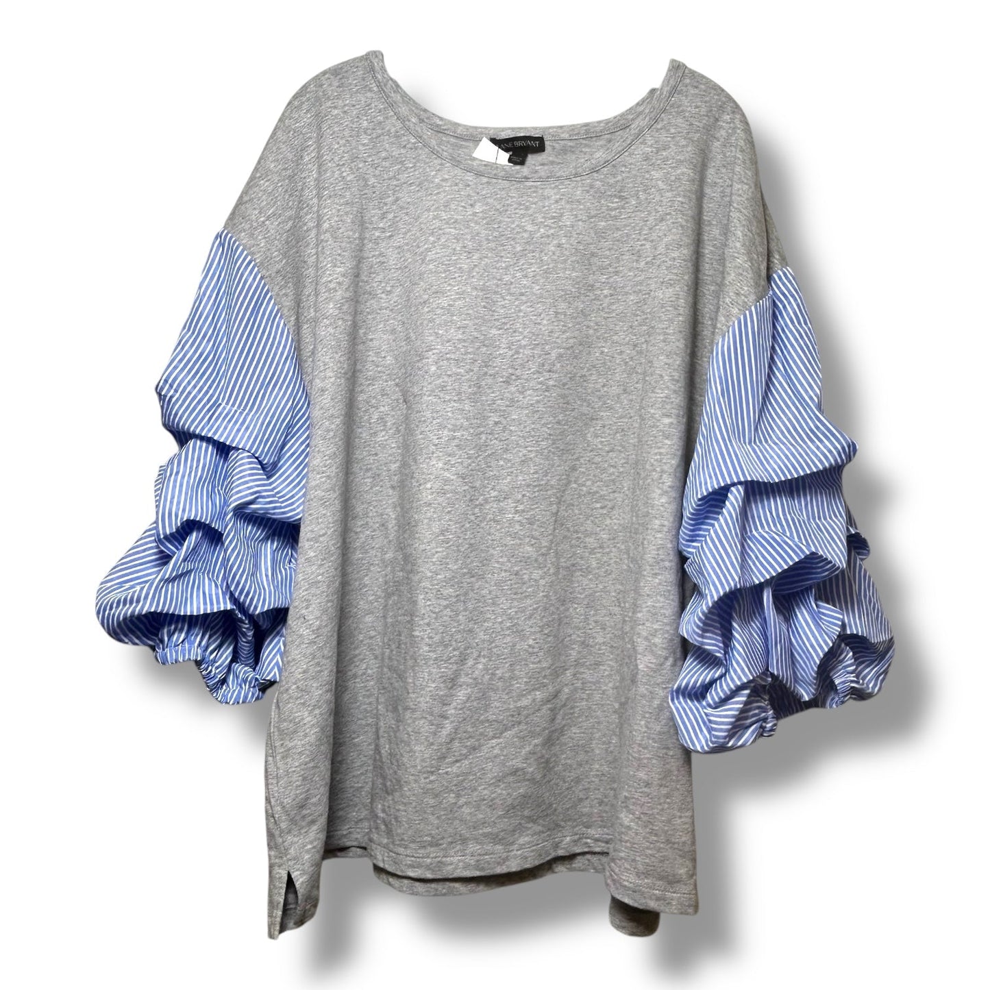 Top Short Sleeve By Lane Bryant In Grey, Size: 3x