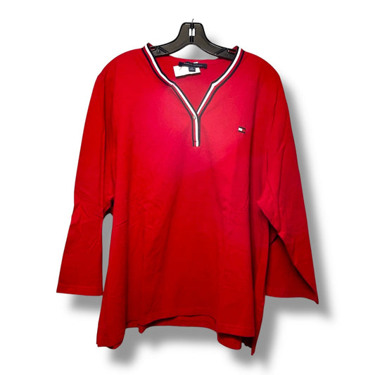 Top 3/4 Sleeve By Tommy Hilfiger In Red, Size: 3x