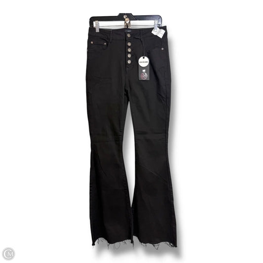 Jeans high rise Flared By Clothes Mentor In Black Denim, Size: 8