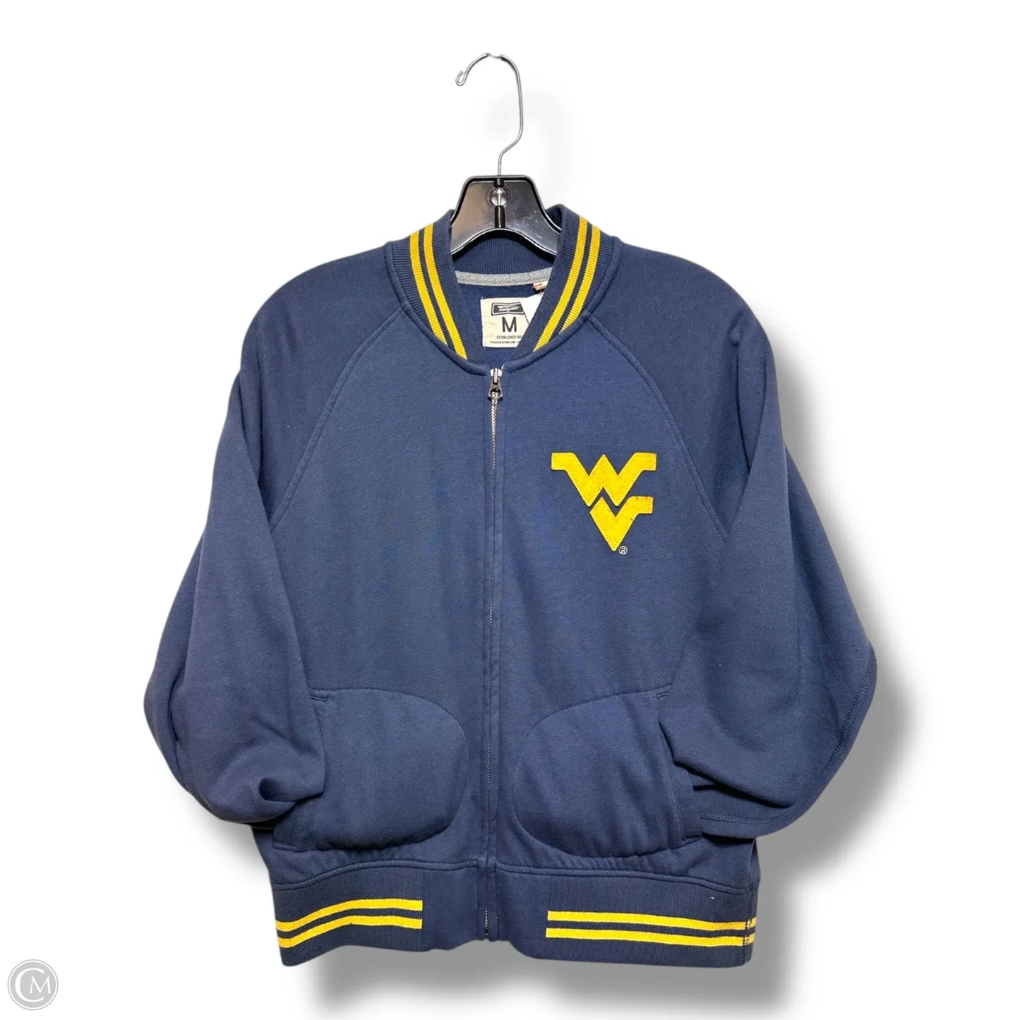 WVU WEST VIRGINIA Athletic Jacket By Cme In Navy, Size: M