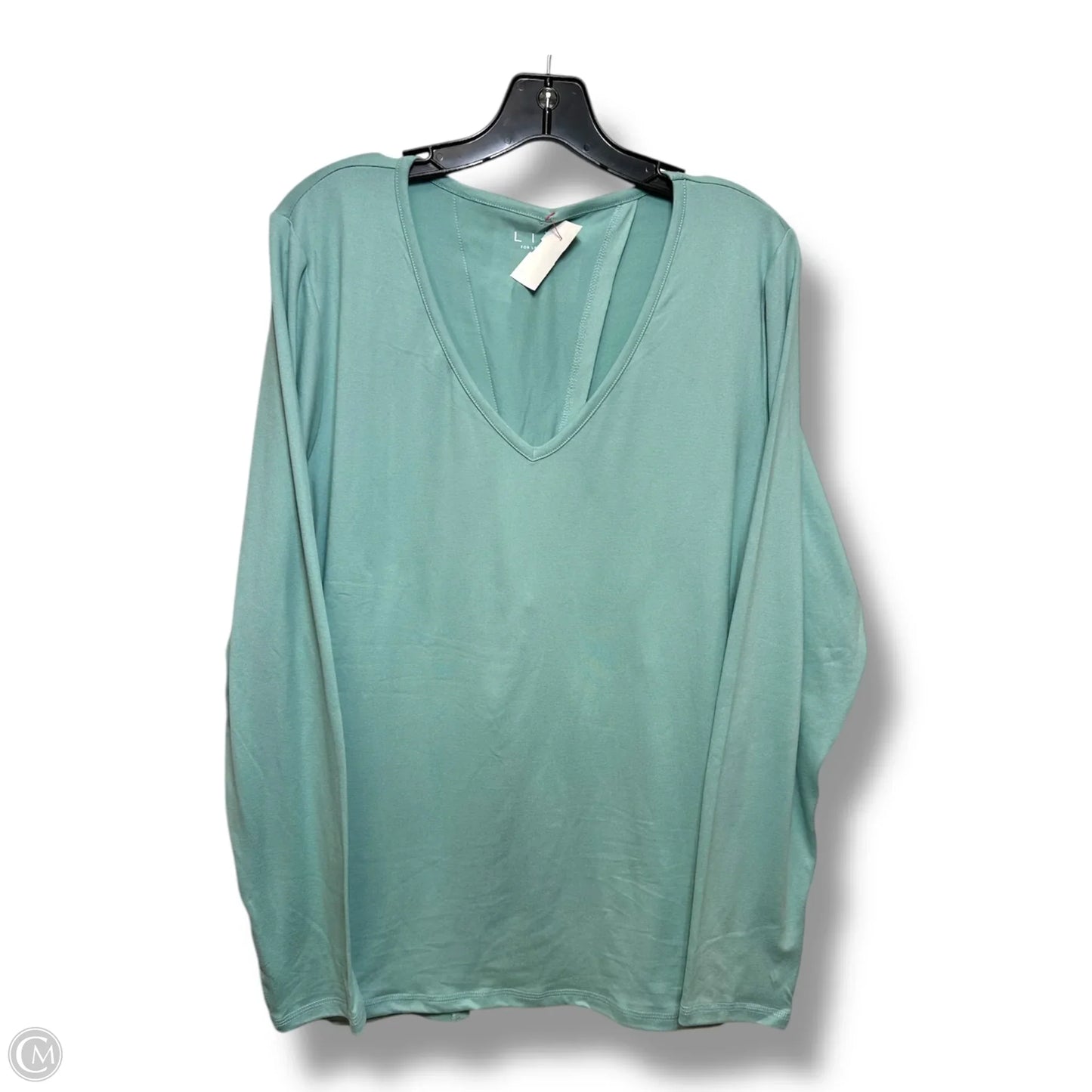 Athletic Top Long Sleeve Crewneck By Livi Active In Teal, Size: 2x