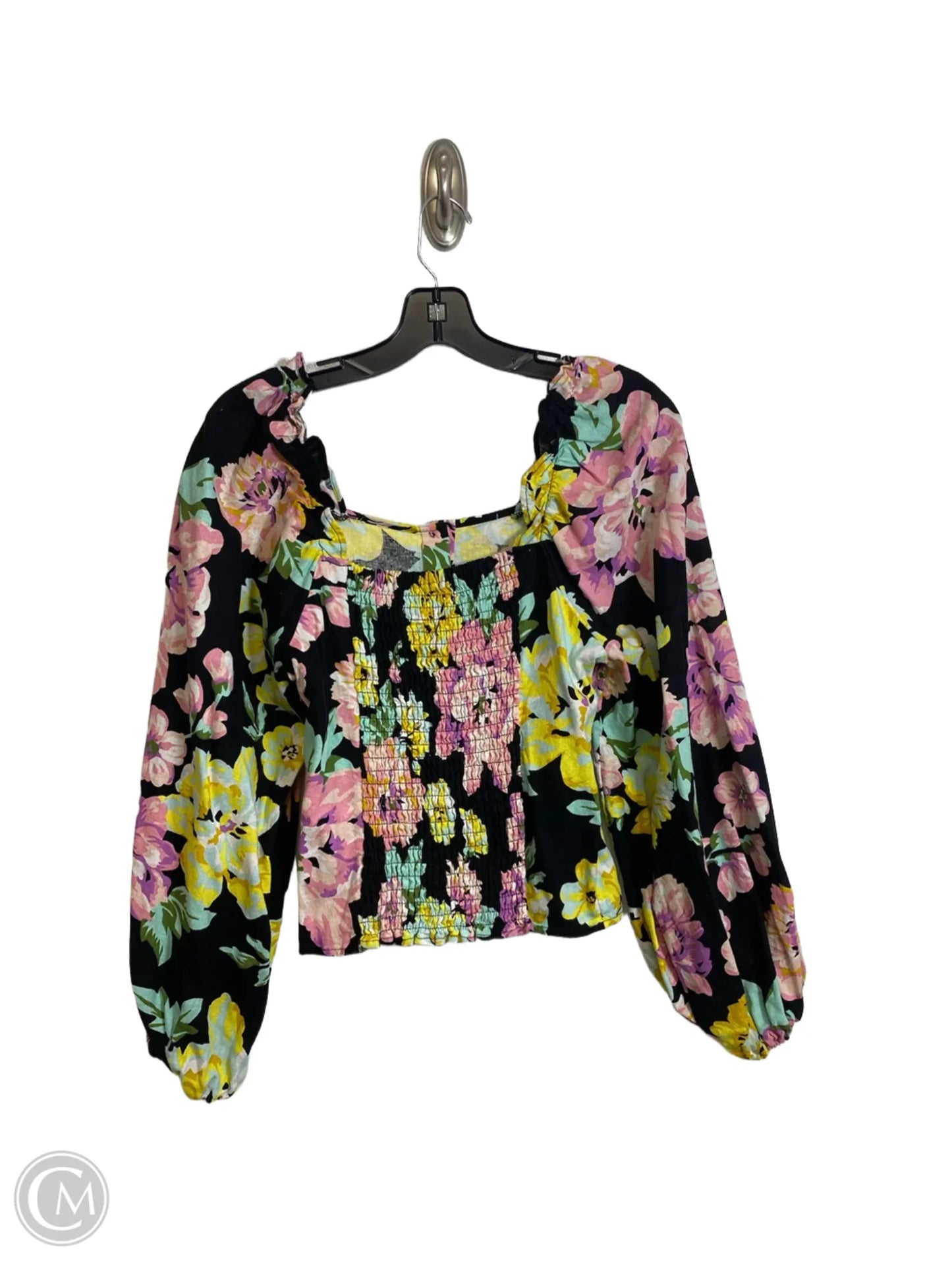 Top Long Sleeve By Who What Wear In Floral Print, Size: S