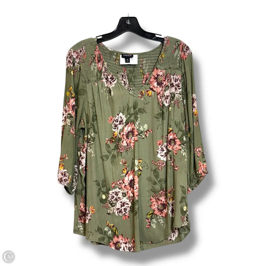 Top 3/4 Sleeve By Torrid In Floral Print, Size: M