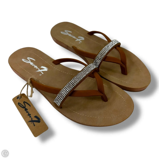 Sandals Flats By Seven 7 In Tan, Size: 9