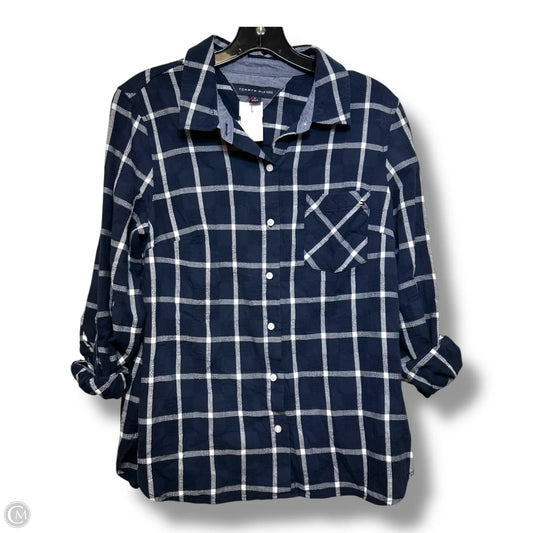 Top Long Sleeve By Tommy Hilfiger In Plaid Pattern, Size: M