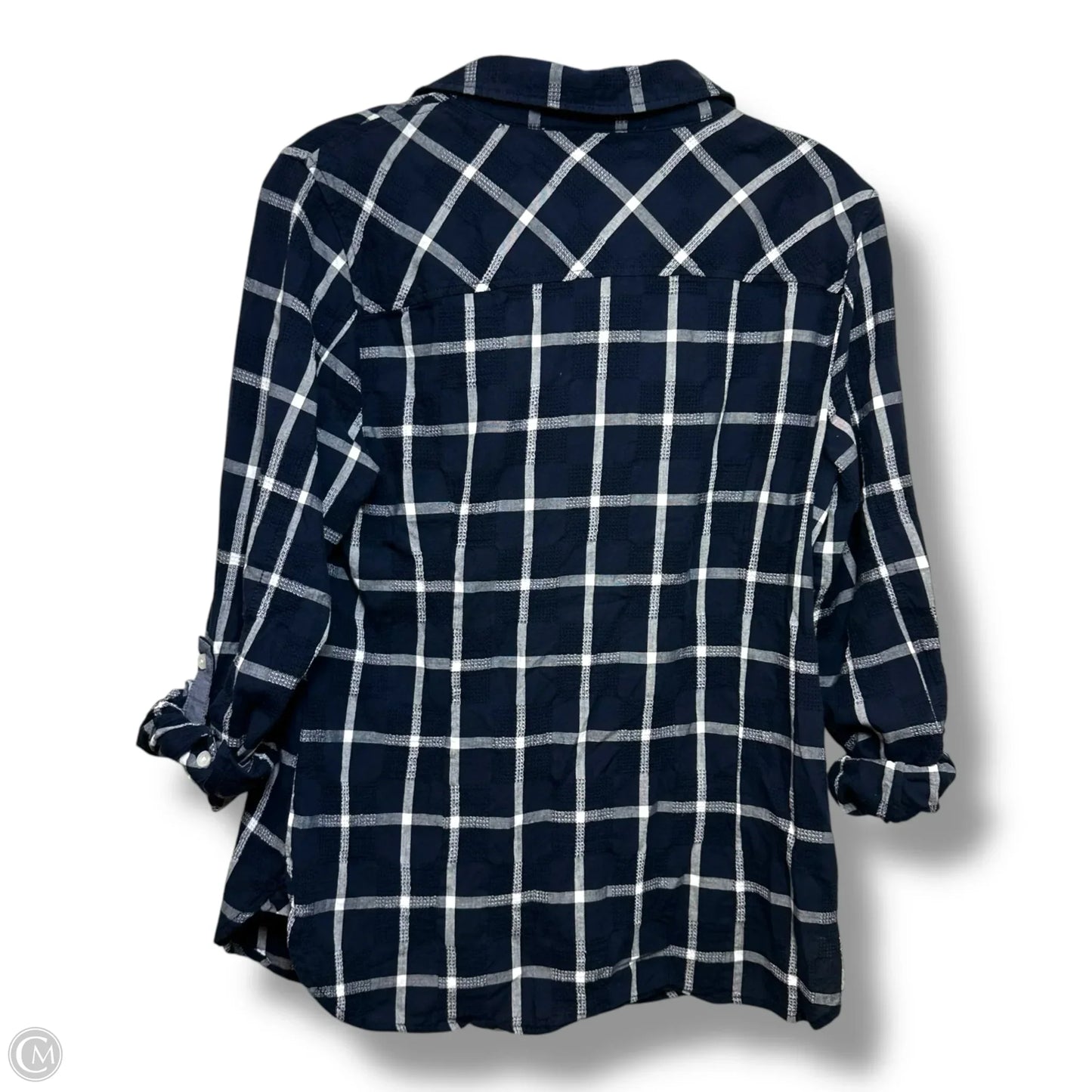 Top Long Sleeve By Tommy Hilfiger In Plaid Pattern, Size: M