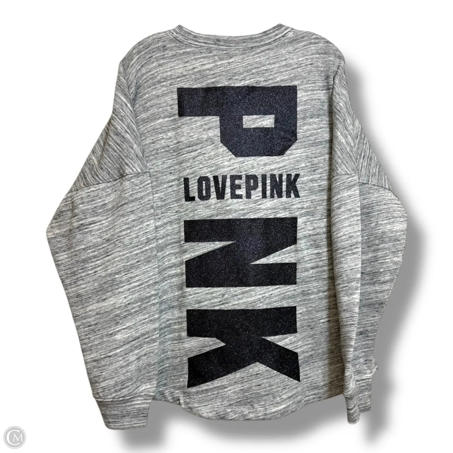 Sweatshirt Crewneck By Pink In Grey, Size: M