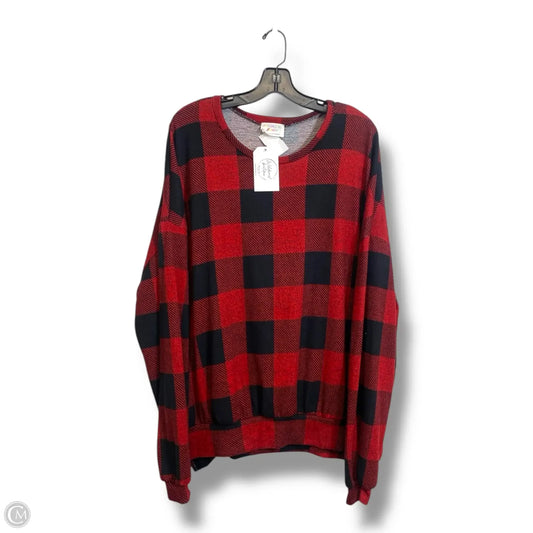 Top Long Sleeve By Fantastic Fawn In Checkered Pattern, Size: S