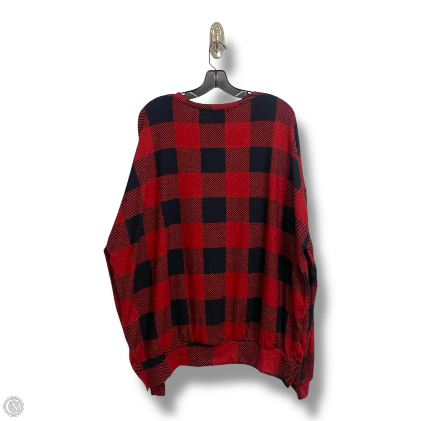 Top Long Sleeve By Fantastic Fawn In Checkered Pattern, Size: S