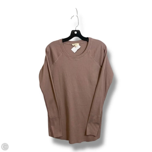 Top Long Sleeve By Easel In Taupe, Size: S