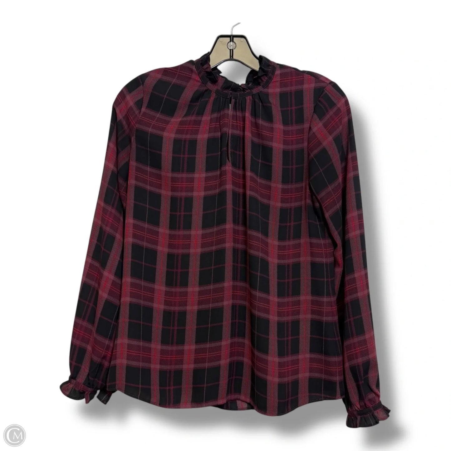Top Long Sleeve By Ann Taylor In Plaid Pattern, Size: Xs