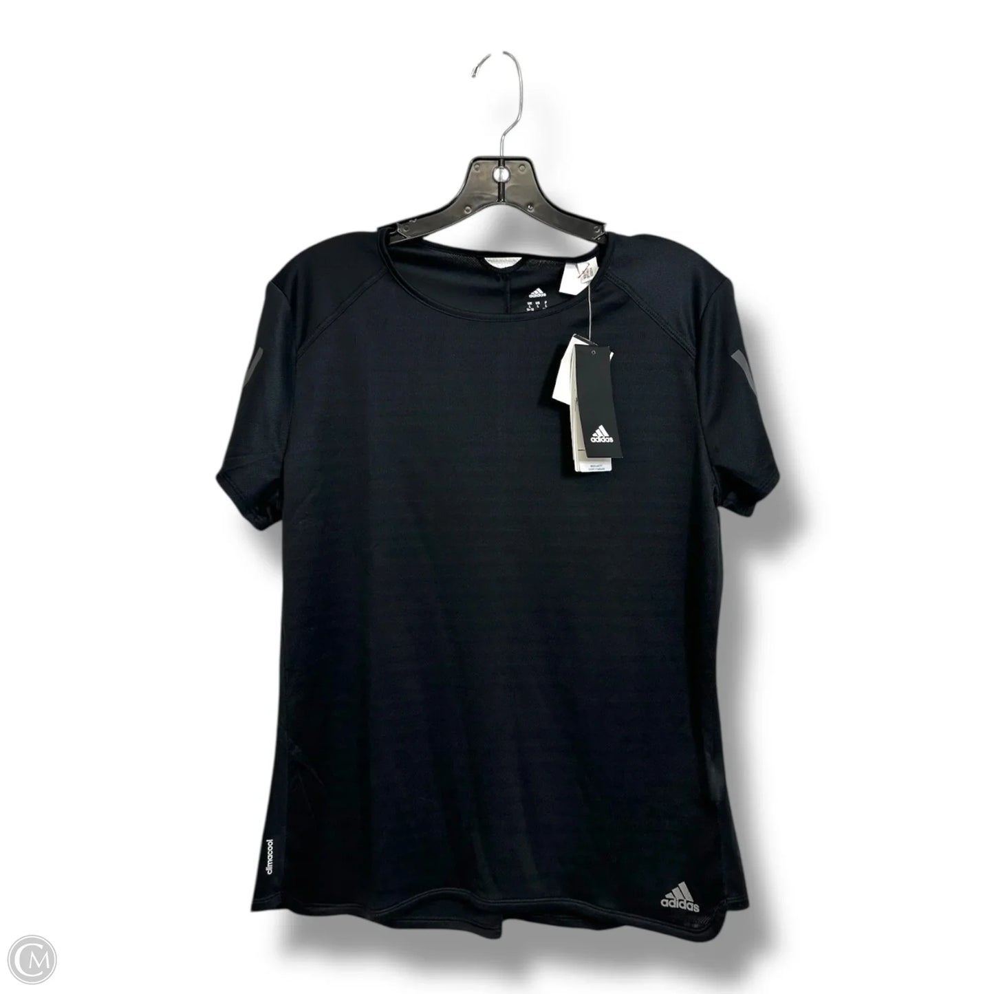 Athletic Top Short Sleeve By Adidas In Black, Size: L