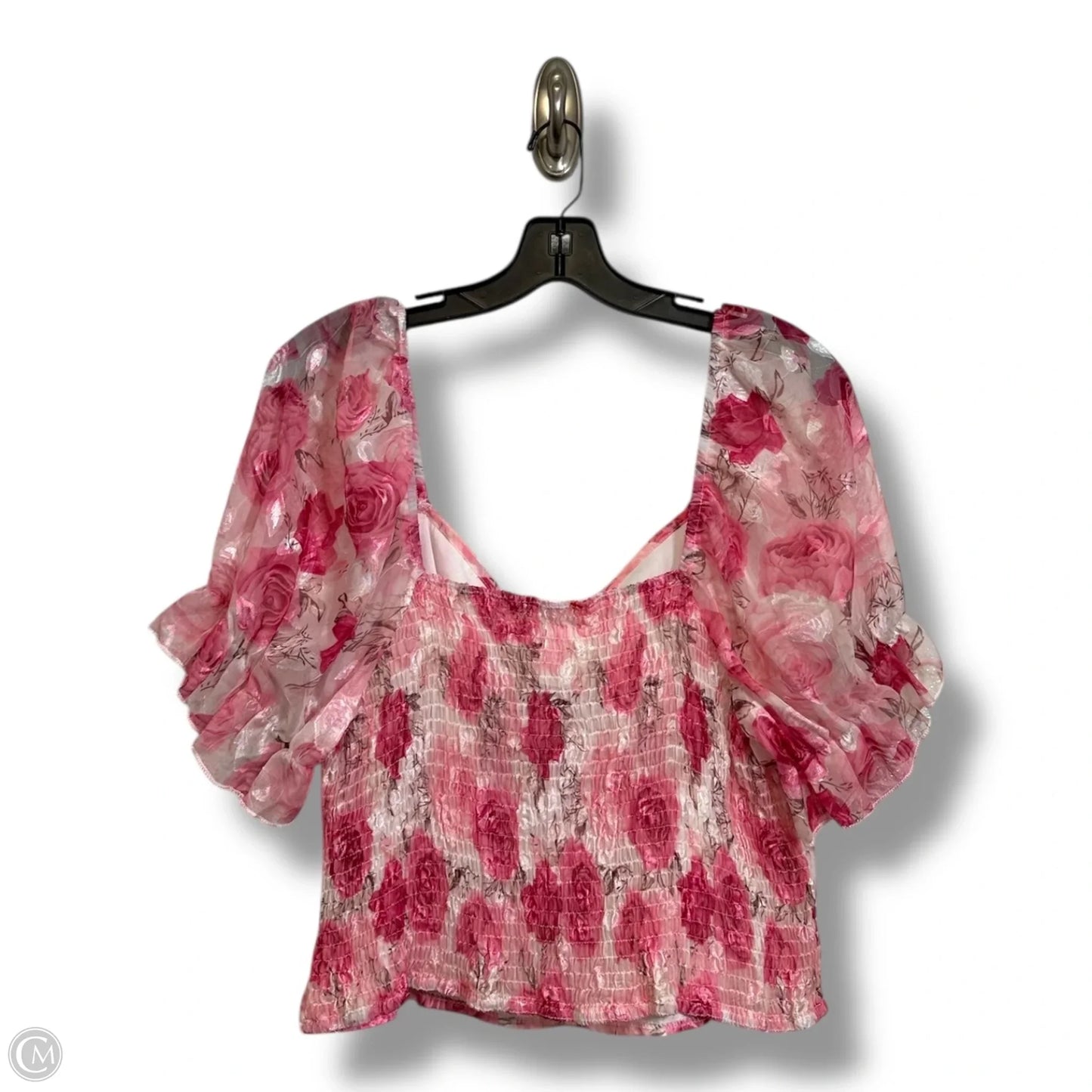 Top Short Sleeve By Cmf In Floral Print, Size: 1x